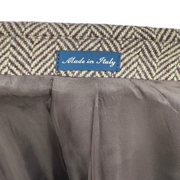 Vintage Polo by Ralph Lauren Herringbone Wool Sport Coat Jacket Elbow Patches XL - Picture 8 of 12